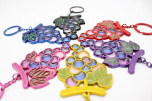 Grape transparent lacquer key chain pendant