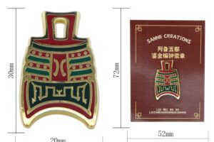 Set up five gold bells in custom design badges