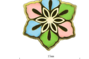 Tricolor flower badge in custom design