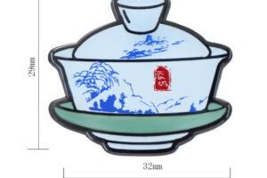 Antique tea cup badge in custom design
