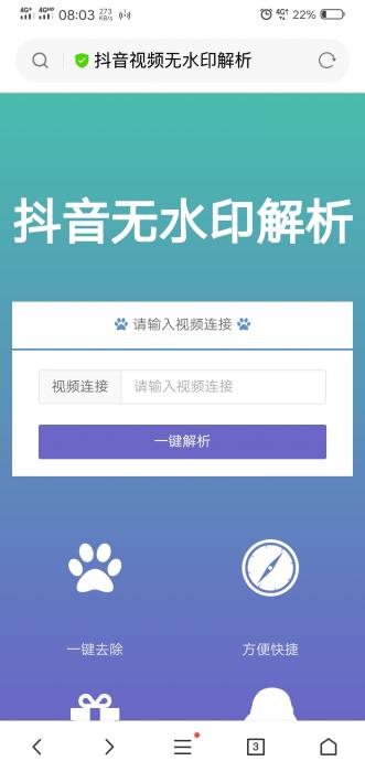 抖音无水印解析网站源码 程序源码 图2张