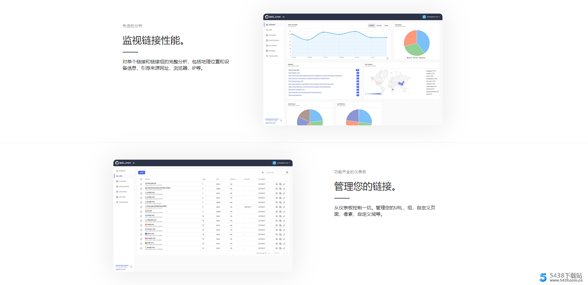 BeLink v1.0.4网站URL缩短器短域名生成源码 程序源码 图1张